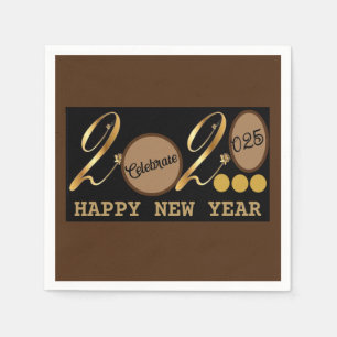 Golden happy new year  napkins