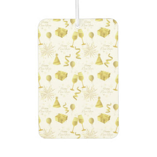 Golden Happy New Year Pattern Air Freshener