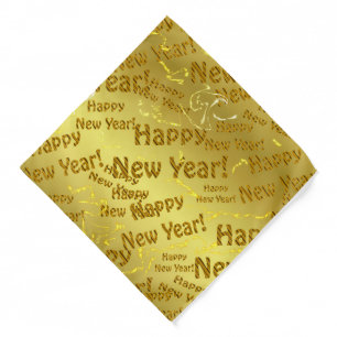 golden happy new years text  bandana