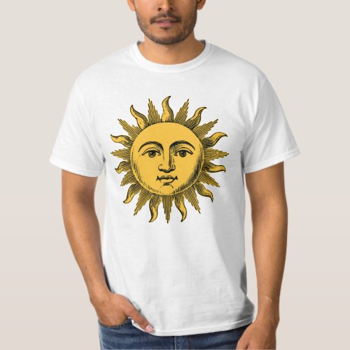 Golden Happy Sun Face T_Shirt