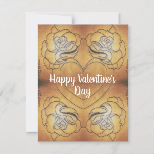 Golden Happy Valentines Day Card