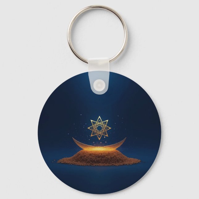 Golden Harmony – Shree Yantra’s Divine Resonance Keychain (Front)