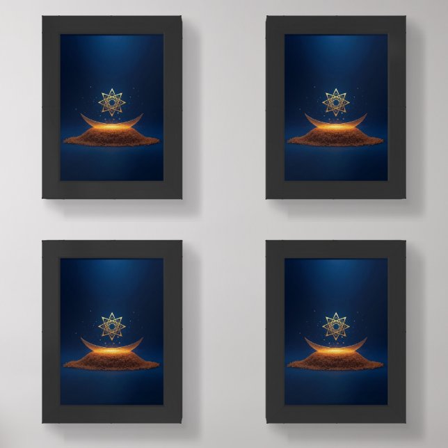 Golden Harmony – Shree Yantra’s Divine Resonance Wall Art Sets (Front)