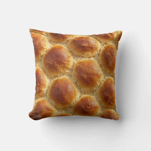  Golden Harmony – Soft & Warm Bread Texture Art Throw Pillow (Front)