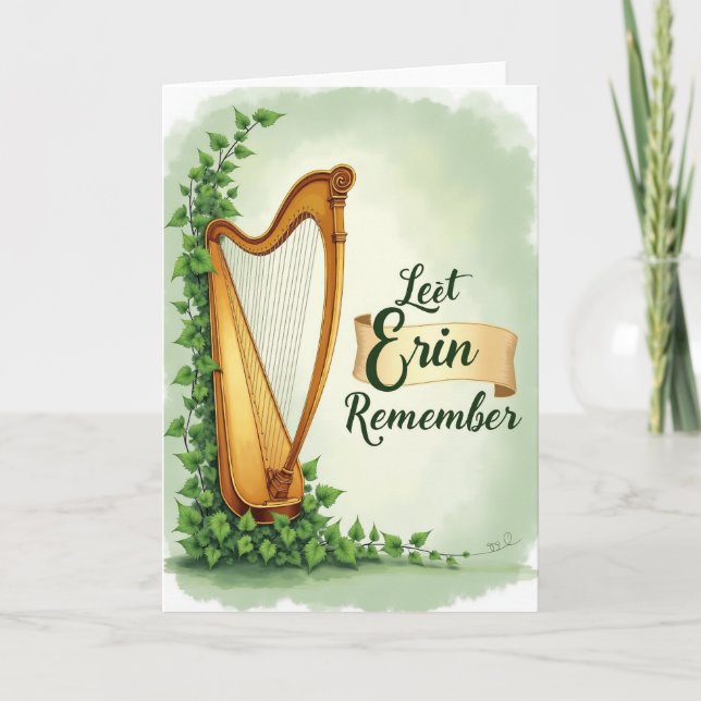Golden Harp Erin Remember Card (Front)