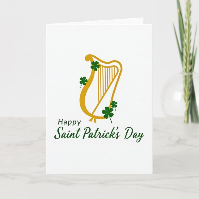 Golden Harp Shamrock Pattern Card (Front)