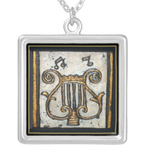 Golden Harp Silver Plated Necklace