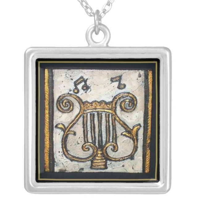 Golden Harp Silver Plated Necklace (Front)