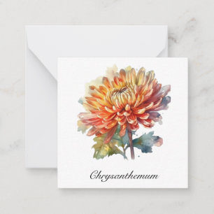 Golden Harvest Chrysanthemum, custom Note Card
