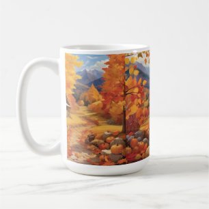 Golden Harvest Embrace Autumn's Warmth Leaves Coffee Mug