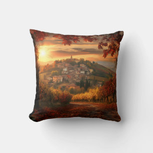 Golden Harvest Hills – Autumn Throw Pillow
