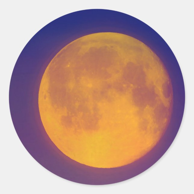 Golden Harvest Moon Round Stickers (Front)