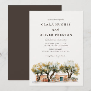 Golden Harvest Olive Grove North African Wedding Invitation