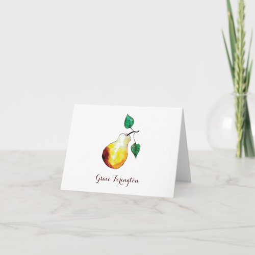 Golden Harvest Pear Hand_Drawn Elegant Note Card