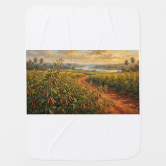 Golden Harvest — Pigeon Pea Field at Sunset Baby Blanket