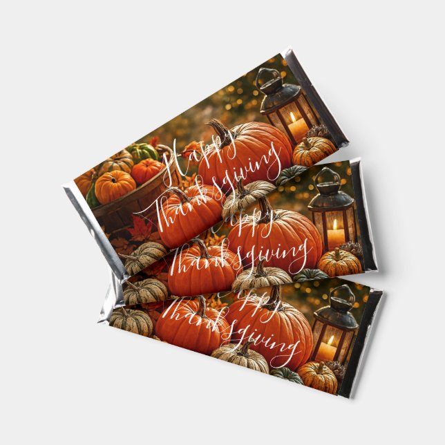Golden Harvest Thanksgiving  Hershey Bar Favors (Front)
