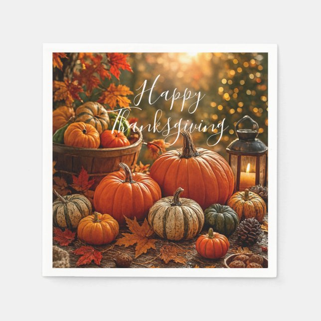 Golden Harvest Thanksgiving  Napkins (Front)