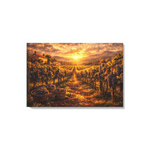 Golden Harvest Vineyard Grapes Wine Wall Art