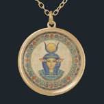 Golden Hathor: Goddess of Love, Music & Joy Sacred Gold Plated Necklace<br><div class="desc">Invoke the Grace of the Lady of Turquoise. I, the humble scribe of the House of Life, present to you a treasure worthy of the Golden One herself. This Ancient Egyptian Hathor Amulet captures the visage of the great goddess Hathor (Het-Hert), the celestial mother who brings joy, music, dance, and...</div>