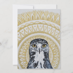 Golden Hawk Mandala Note Card