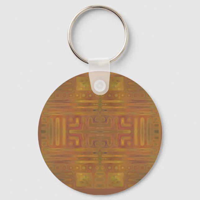 Golden Haze Abstract Art Key chain (Front)
