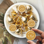 Golden heart 50th wedding anniversary custom names hershey®'s kisses®<br><div class="desc">Show your appreciation to your favorite couple and guests celebrating 50 years of marriage gold wedding anniversary. Personalize with your couples names. Matches golden wedding anniversary heart party collection. Uniquely designed by Sarah Trett for www.mylittleeden.com</div>