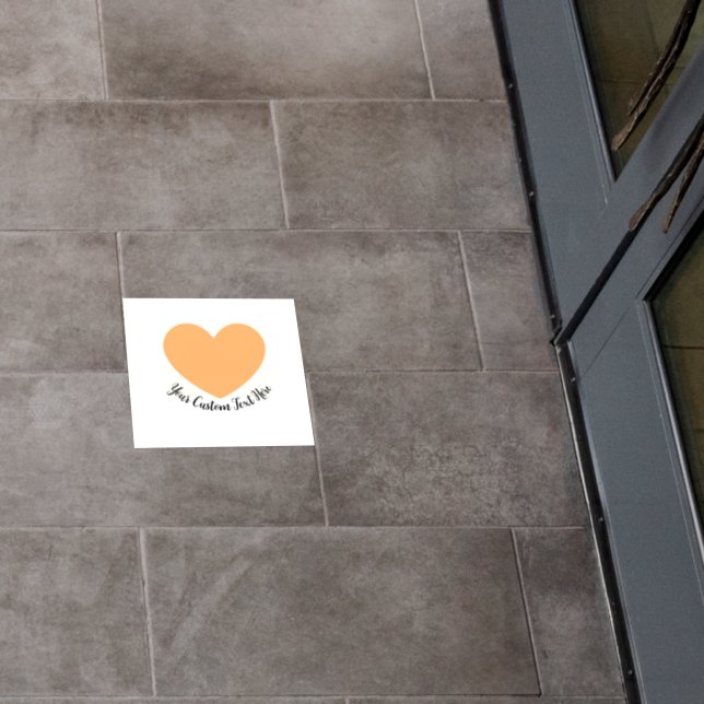 Golden Heart Add Custom Text  Floor Decals (Restaurant)