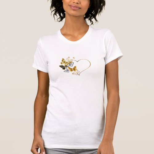 Golden Heart  Butterflies BellaCanvas Slim Fit T T_Shirt