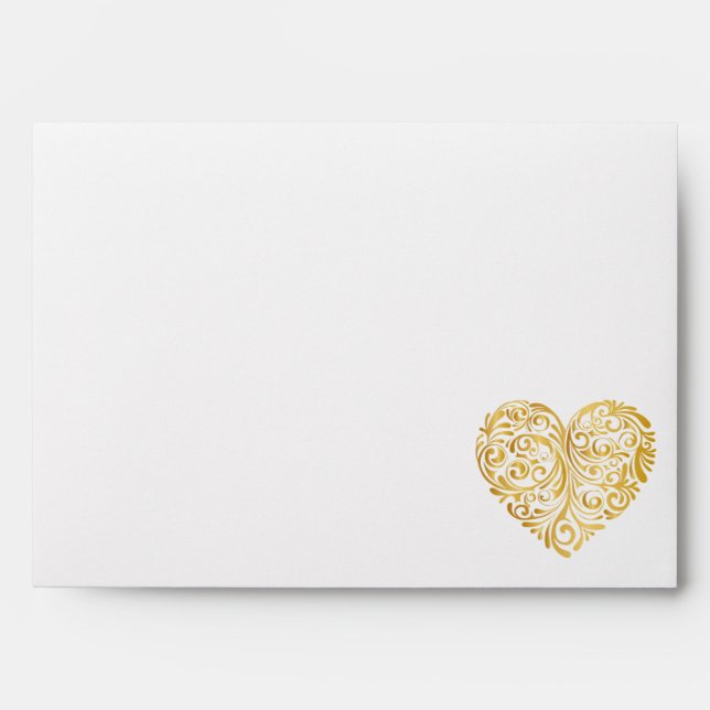 Golden heart design envelope (Front)