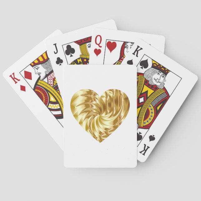 Golden Heart (Gold Shape of Love) Poker Cards (Back)
