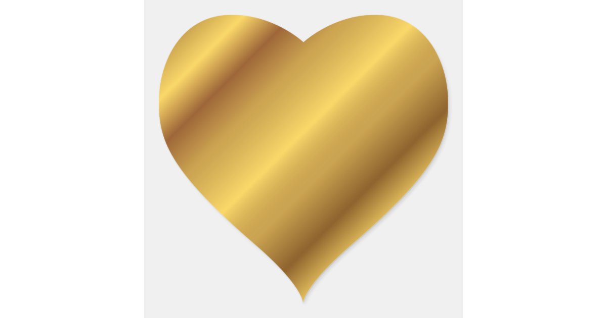 Golden Heart Heart Sticker | Zazzle