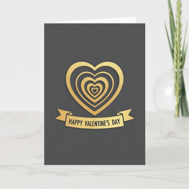Golden Heart Layers Love Card (Front)