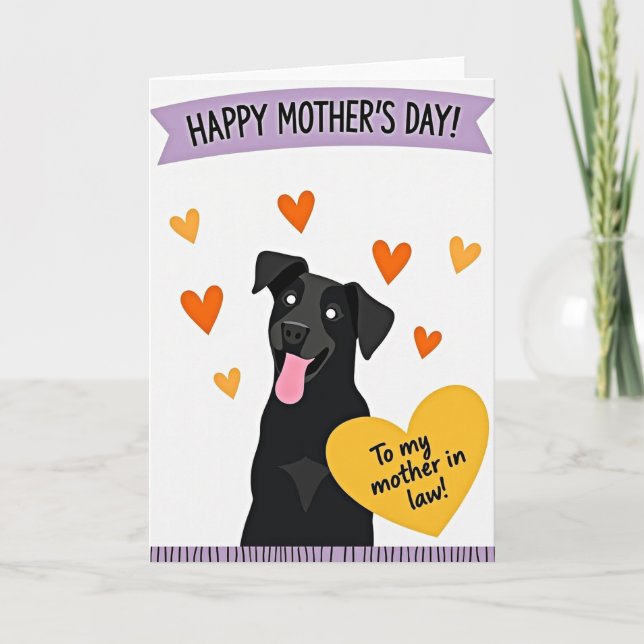 Golden Heart Mothers Day Note Card (Front)