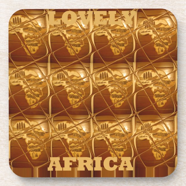 Golden Heart of Africa Beverage Coaster (Front)