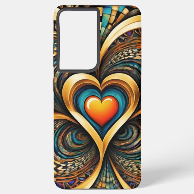Golden Heart of Infinity Samsung Galaxy Case (Back)