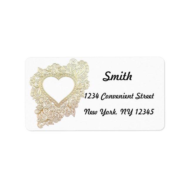 Golden Heart Return Address Label (Front)