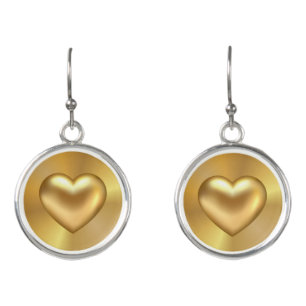 Golden Heart Shaped Design Earrings