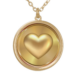 Golden Heart Shaped Design  Gold Plated Necklace
