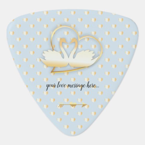 Golden Heart Swans Gentle Love Guitar Pick