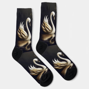 Golden Heart swans Socks
