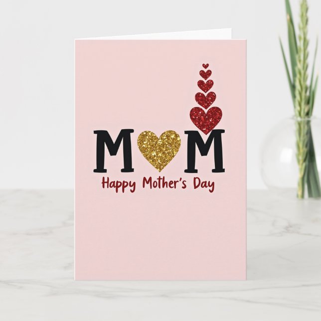 Golden Heart Sweet Mothers Day Card (Front)