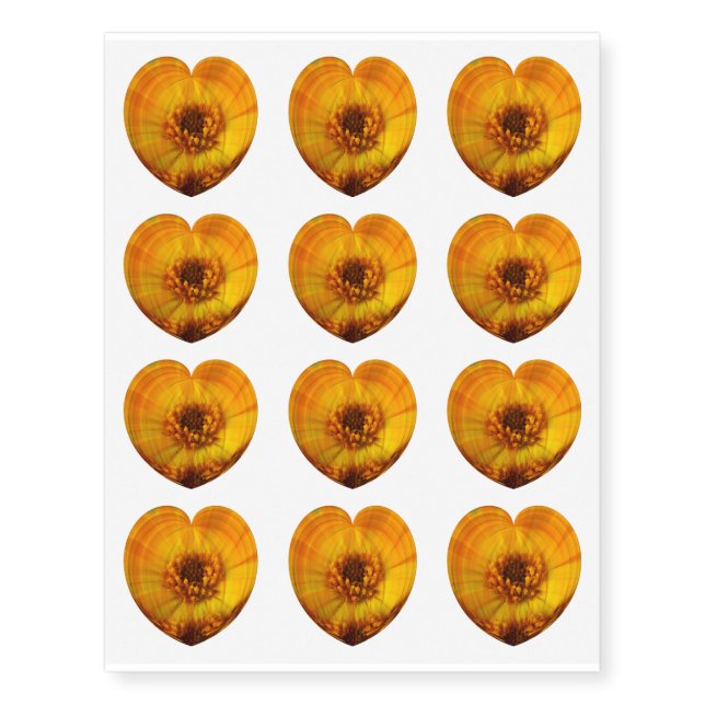 Golden Heart Temporary Tattoos (Front)