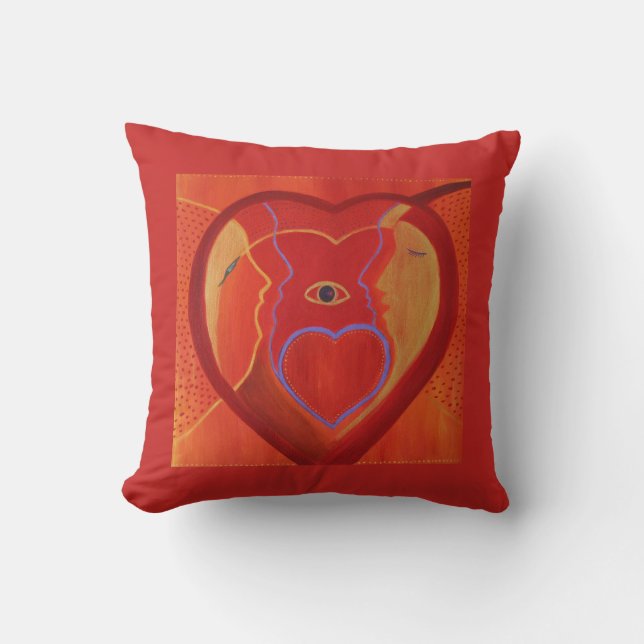 Golden heart Throw Cushion 41 cm x 41 cm (Front)