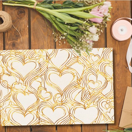 Golden Heart Tissue Paper