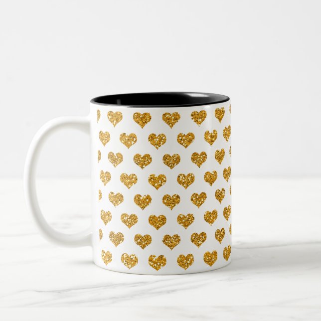 Golden Heart  Two-Tone Coffee Mug (Left)
