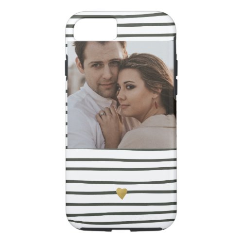 Golden Heart Upload Your Photo iPhone 87 Case