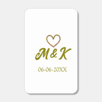 Golden heart wedding couple name letter modern  matchboxes