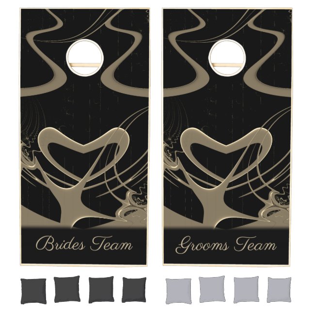 Golden Heart Wedding Game Bride / Groom Team (Set)