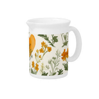 Golden Heart Wildflower Beverage Pitcher