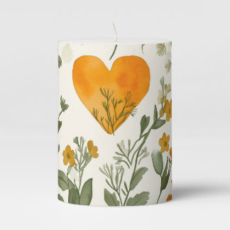Golden Heart Wildflower - Pillar Candle